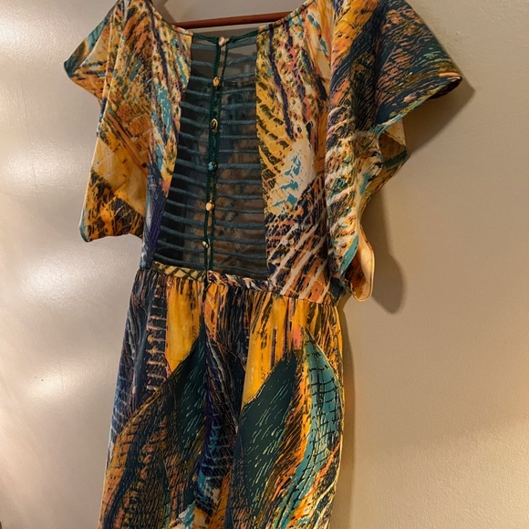 Free People Mini Dress W/ Zipper & 5 Button Mesh Back And Side Pockets--Size 4 l - Picture 7 of 14